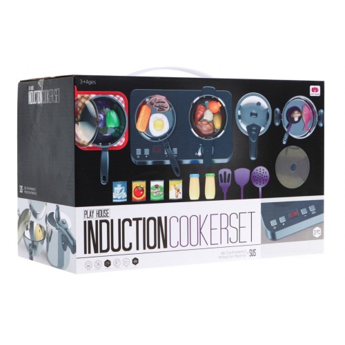 Interaktívna sada na varenie pre deti 3+ Horáky so zvukom a svetlom + Hrnce Príslušenstvo + Hračkové jedlo 32 ks.