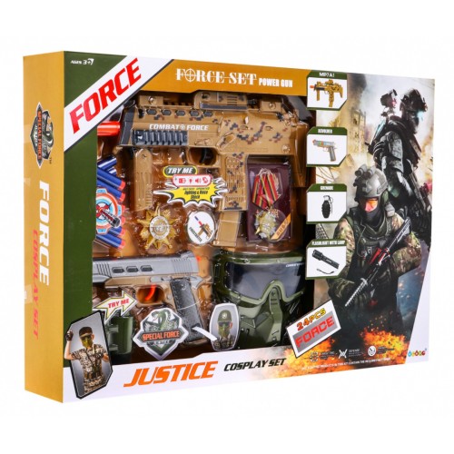 Mega sada Vojaka pre deti 3+ Interaktívne funkcie 24 ks. + Puška + Pištoľ + Prilba + Vesta