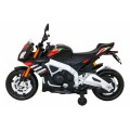 Aprilia Tuono V4 Motorka na batériu pre deti Čierny + Panel MP3 + Pomocné kolieska + Pomalý štart