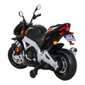 Aprilia Tuono V4 Motorka na batériu pre deti Čierny + Panel MP3 + Pomocné kolieska + Pomalý štart