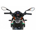 Aprilia Tuono V4 Motorka na batériu pre deti Čierny + Panel MP3 + Pomocné kolieska + Pomalý štart