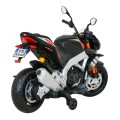 Aprilia Tuono V4 Motorka na batériu pre deti Čierny + Panel MP3 + Pomocné kolieska + Pomalý štart