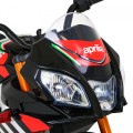 Aprilia Tuono V4 Motorka na batériu pre deti Čierny + Panel MP3 + Pomocné kolieska + Pomalý štart