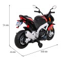 Aprilia Tuono V4 Motorka na batériu pre deti Červený + Panel MP3 + Pomocné kolieska + Pomalý štart