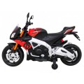 Aprilia Tuono V4 Motorka na batériu pre deti Červený + Panel MP3 + Pomocné kolieska + Pomalý štart