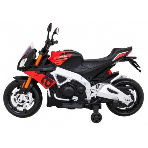 Aprilia Tuono V4 Motorka na batériu pre deti Červený + Panel MP3 + Pomocné kolieska + Pomalý štart