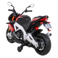 Aprilia Tuono V4 Motorka na batériu pre deti Červený + Panel MP3 + Pomocné kolieska + Pomalý štart
