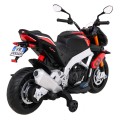 Aprilia Tuono V4 Motorka na batériu pre deti Červený + Panel MP3 + Pomocné kolieska + Pomalý štart