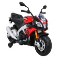 Aprilia Tuono V4 Motorka na batériu pre deti Červený + Panel MP3 + Pomocné kolieska + Pomalý štart