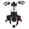 Motorka Chopper V-Max na batériu pre deti Biela + Melódie Klaxon + Svetlo + Pomocné kolesá