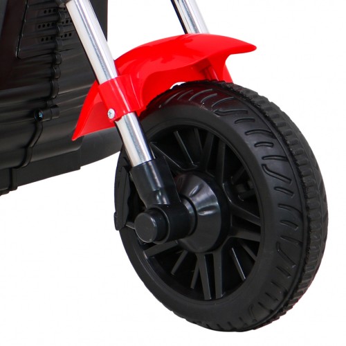 Motorka Chopper V-Max na batériu pre deti Červená + Melódie Klaxon + Svetlo + Pomocné kolesá