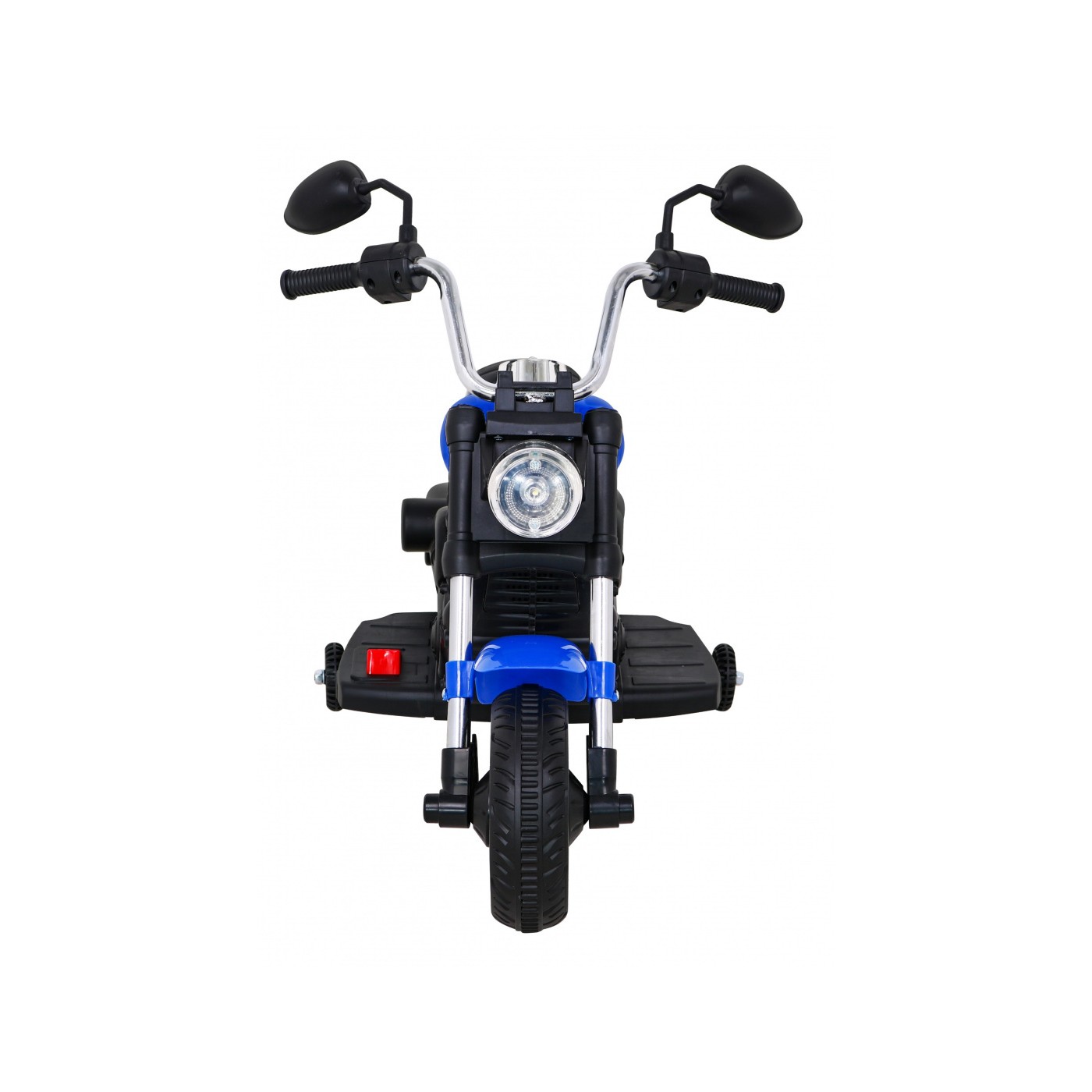 Motorka Chopper V-Max na batériu pre deti Modrý + Melódie Klaxon + Svetlo + Pomocné kolesá