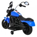 Motorka Chopper V-Max na batériu pre deti Modrý + Melódie Klaxon + Svetlo + Pomocné kolesá