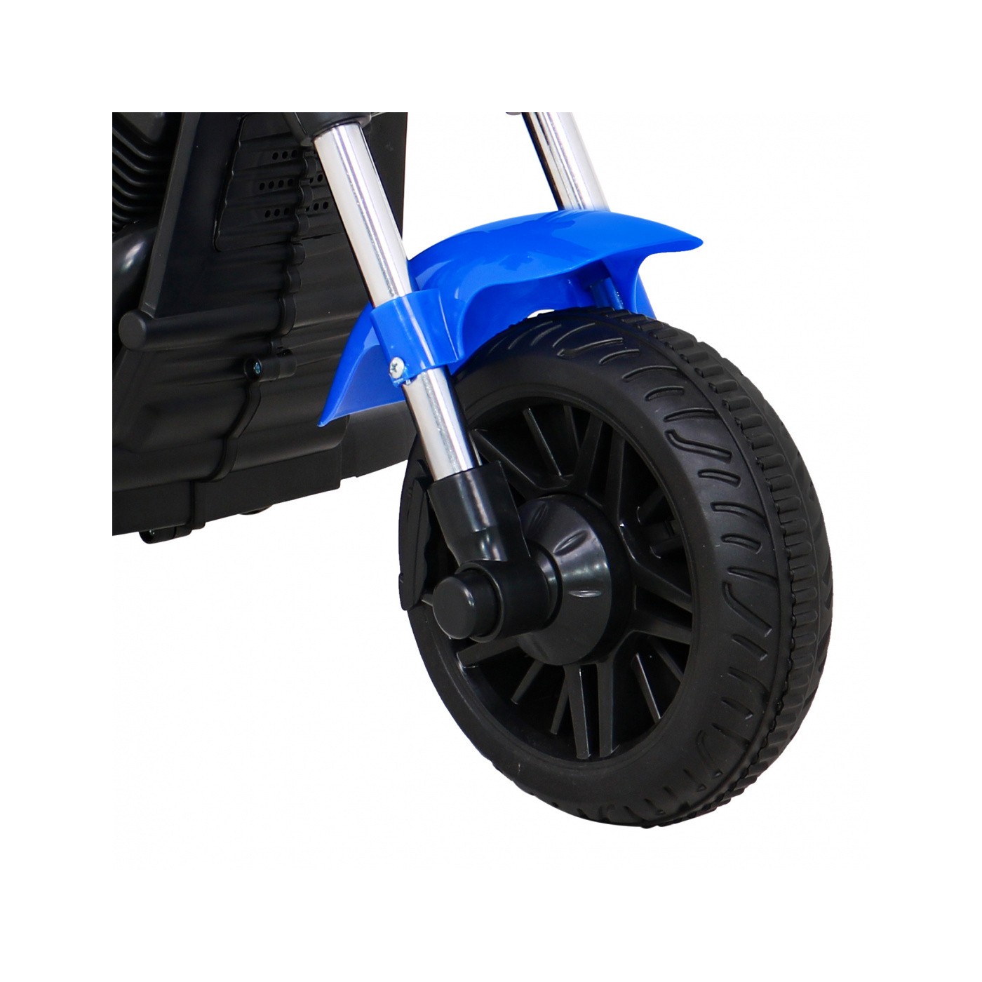 Motorka Chopper V-Max na batériu pre deti Modrý + Melódie Klaxon + Svetlo + Pomocné kolesá