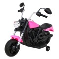 Motorka Chopper V-Max na batériu pre deti Ružový + Melódie Klaxon + Svetlo + Pomocné kolesá