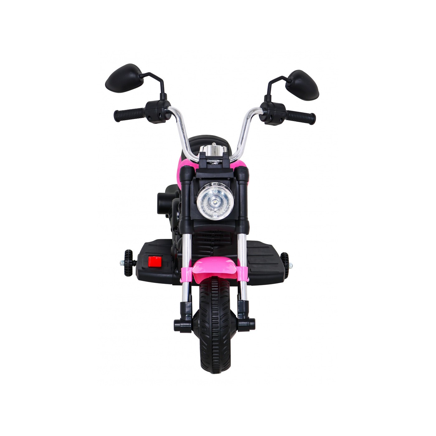 Motorka Chopper V-Max na batériu pre deti Ružový + Melódie Klaxon + Svetlo + Pomocné kolesá