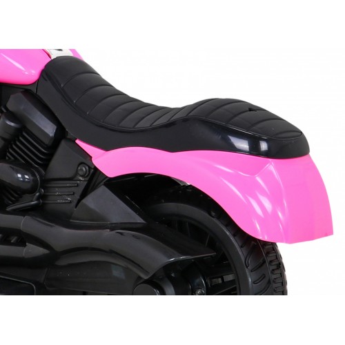 Motorka Chopper V-Max na batériu pre deti Ružový + Melódie Klaxon + Svetlo + Pomocné kolesá