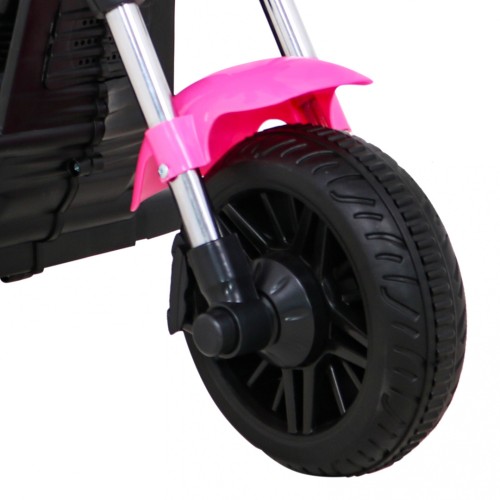 Motorka Chopper V-Max na batériu pre deti Ružový + Melódie Klaxon + Svetlo + Pomocné kolesá