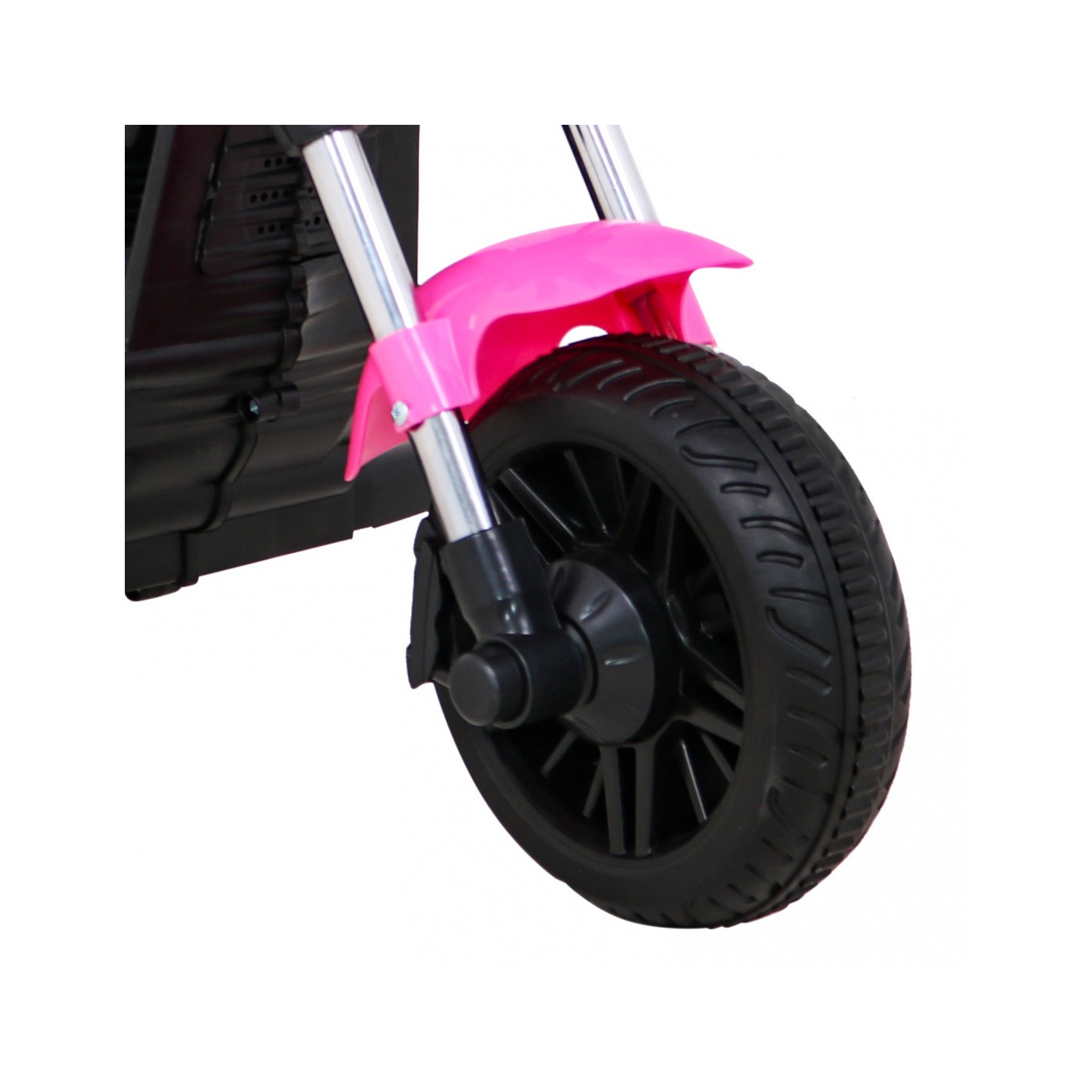 Motorka Chopper V-Max na batériu pre deti Ružový + Melódie Klaxon + Svetlo + Pomocné kolesá