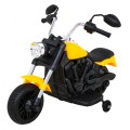 Motorka Chopper V-Max na batériu pre deti Žltý + Melódie Klaxon + Svetlo + Pomocné kolesá