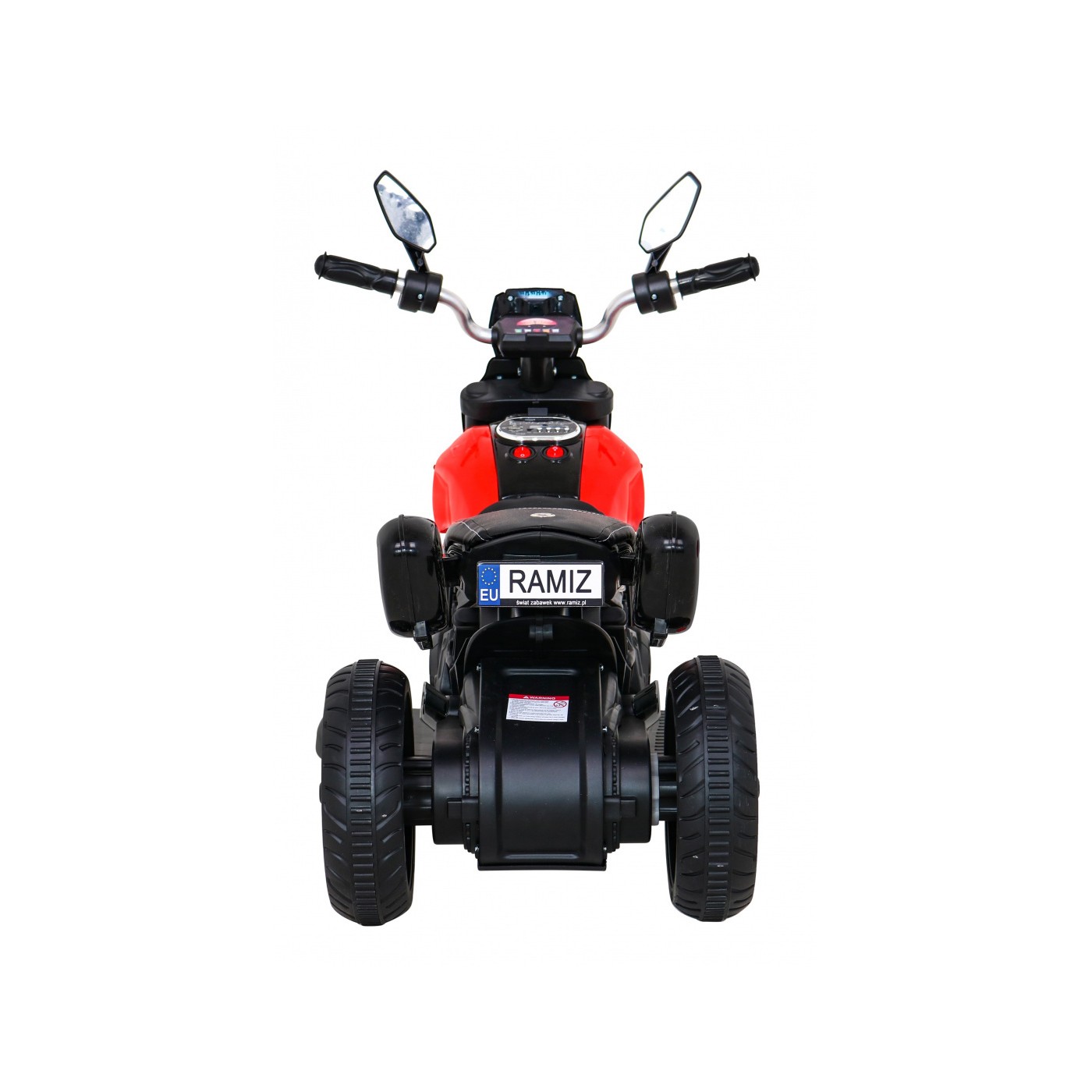 Motorka Fast Tourist na batériu pre deti Červený + Audio + Svetlá + Ekokoža