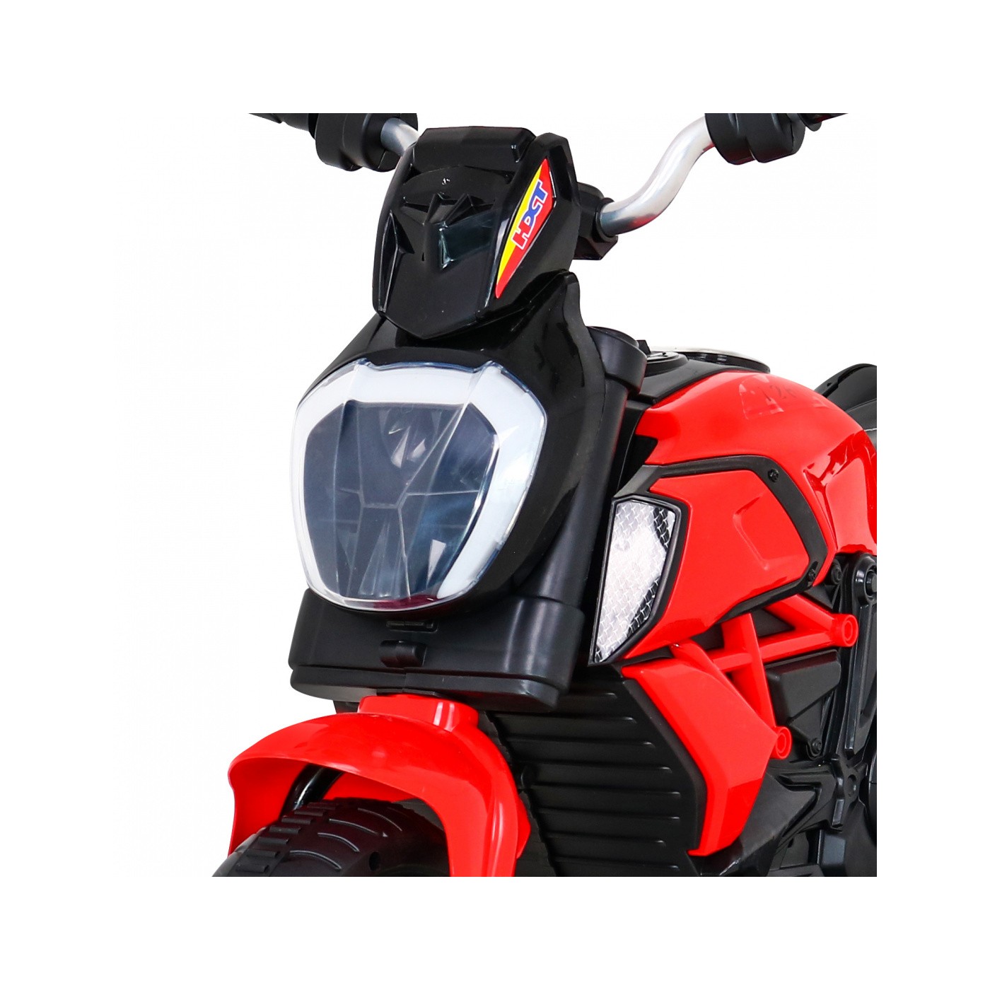 Motorka Fast Tourist na batériu pre deti Červený + Audio + Svetlá + Ekokoža