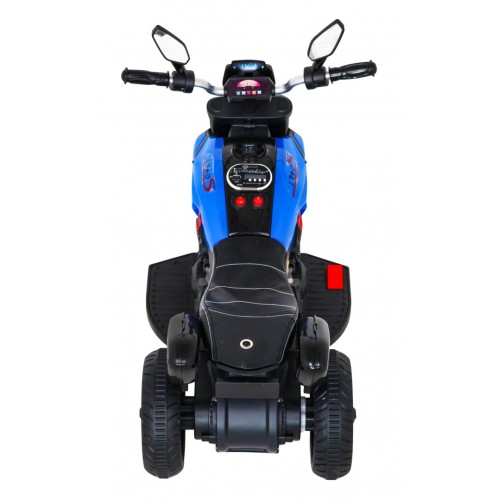 Motorka Fast Tourist na batériu pre deti Modrý + Audio + Svetlá + Ekokoža