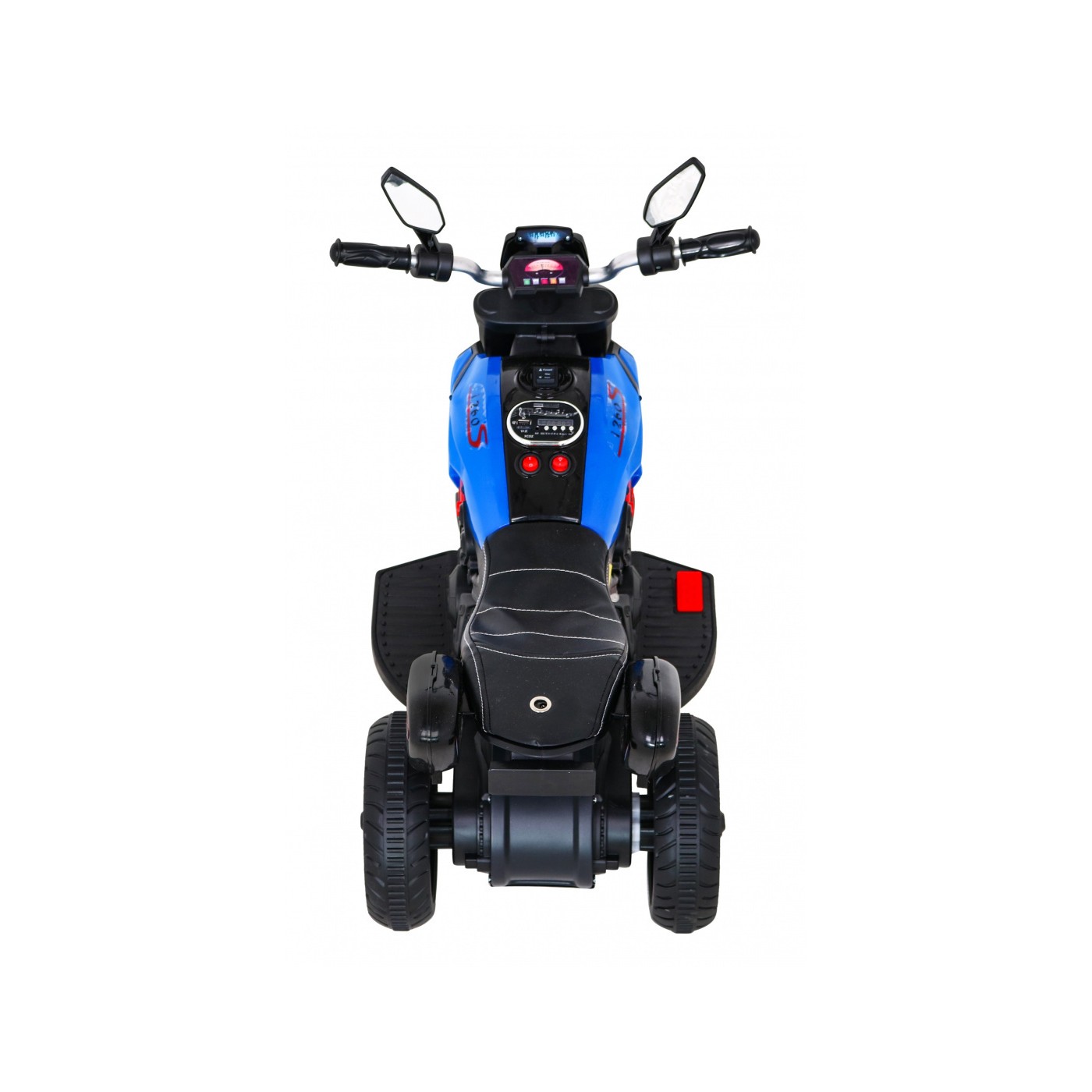 Motorka Fast Tourist na batériu pre deti Modrý + Audio + Svetlá + Ekokoža