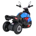 Motorka Fast Tourist na batériu pre deti Modrý + Audio + Svetlá + Ekokoža