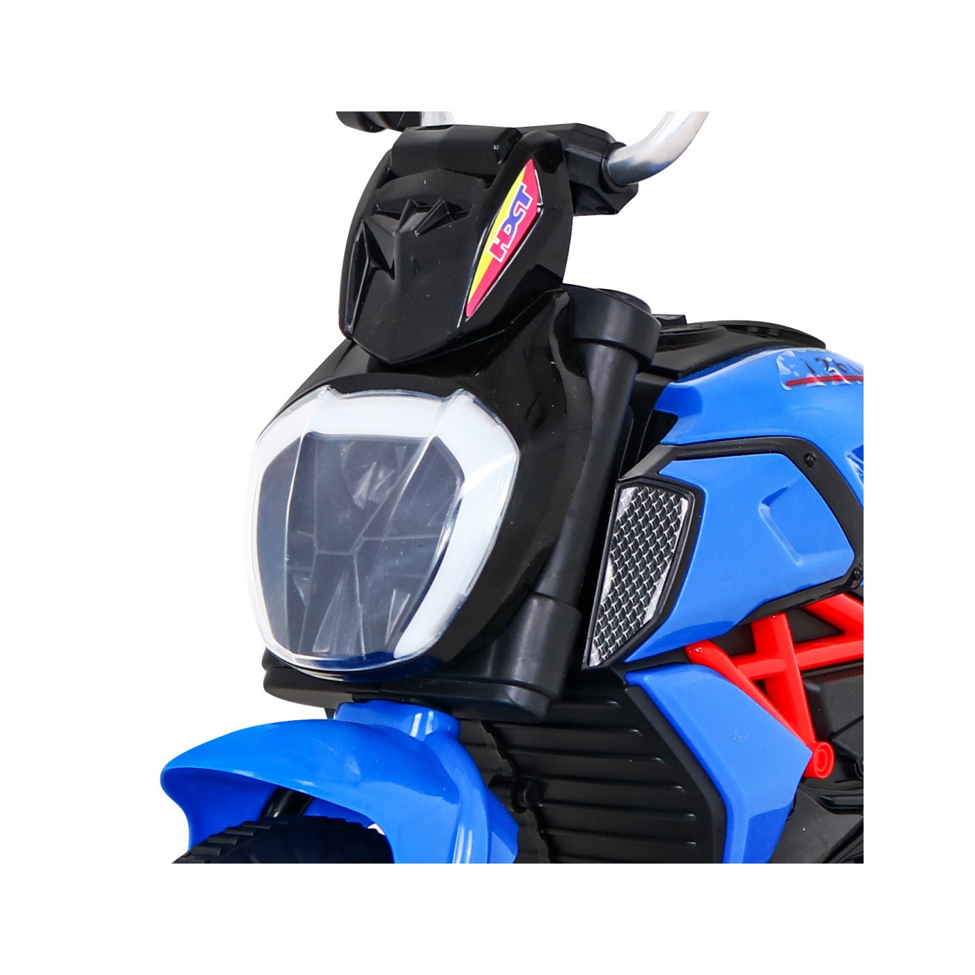 Motorka Fast Tourist na batériu pre deti Modrý + Audio + Svetlá + Ekokoža