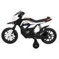 Motorka Night Rider na batériu pre deti Biely + Pomocné kolesá + MP3 USB + Plyn v rukoväti