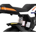 Motorka Night Rider na batériu pre deti Biely + Pomocné kolesá + MP3 USB + Plyn v rukoväti
