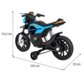 Motorka Night Rider na batériu pre deti Modrý + Pomocné kolesá + MP3 USB + Plyn v rukoväti