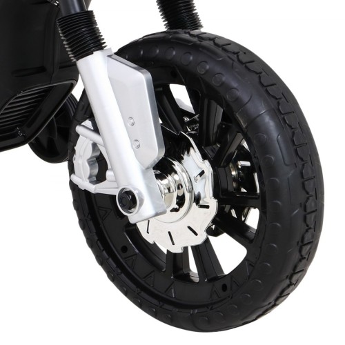 Motorka Night Rider na batériu pre deti Modrý + Pomocné kolesá + MP3 USB + Plyn v rukoväti