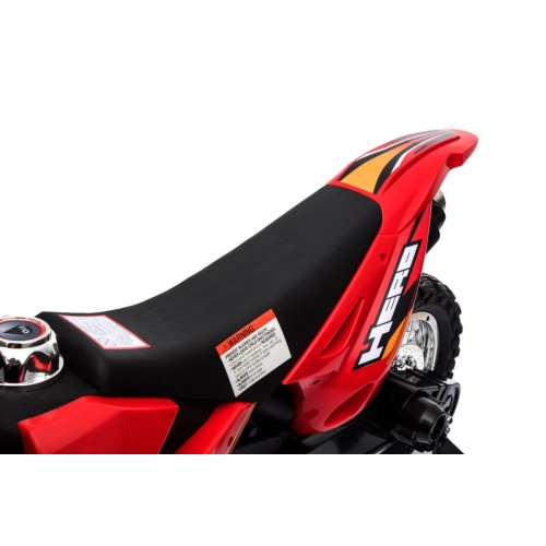 Motorka Cross pre deti Vozidlo na batériu Červený + Pomocné kolesá + Zvuky LED
