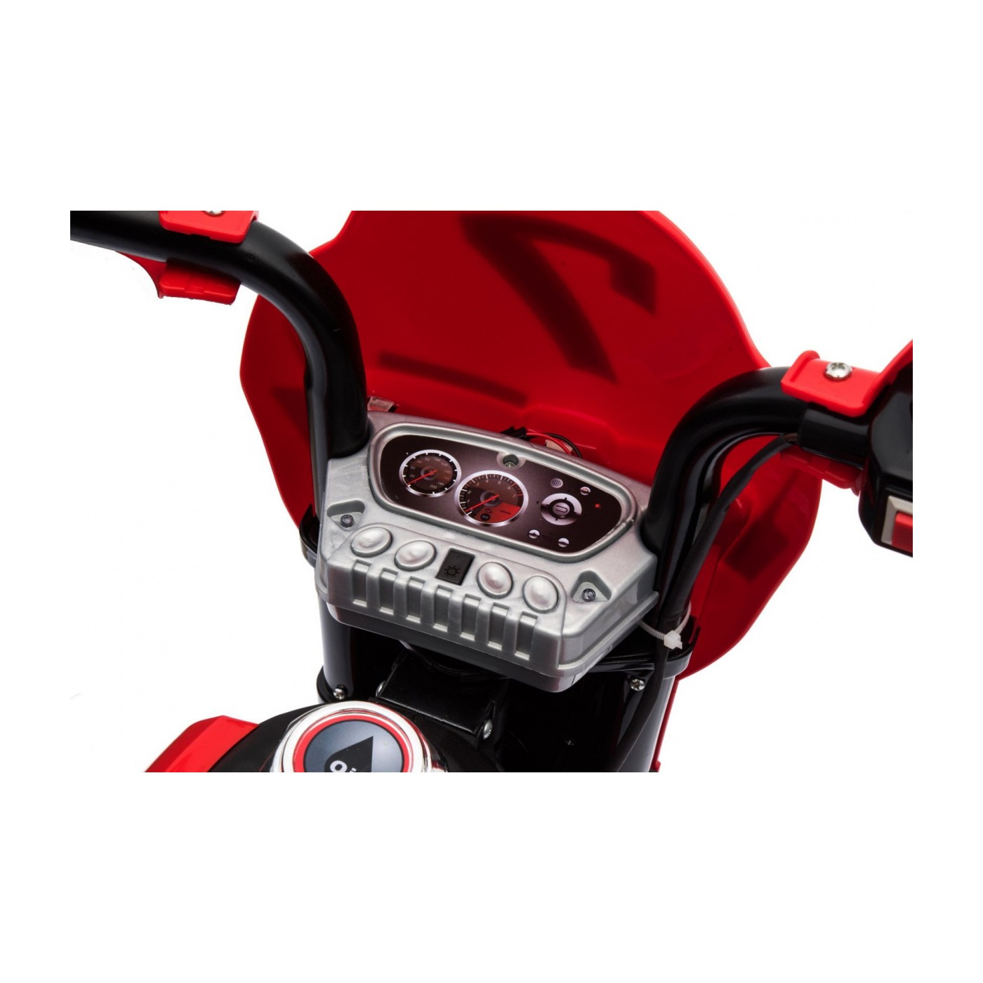 Motorka Cross pre deti Vozidlo na batériu Červený + Pomocné kolesá + Zvuky LED