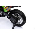 Motorka Cross pre deti Vozidlo na batériu Zelený + Pomocné kolesá + Zvuky LED