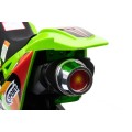 Motorka Cross pre deti Vozidlo na batériu Zelený + Pomocné kolesá + Zvuky LED