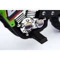 Motorka Cross pre deti Vozidlo na batériu Zelený + Pomocné kolesá + Zvuky LED