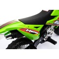 Motorka Cross pre deti Vozidlo na batériu Zelený + Pomocné kolesá + Zvuky LED