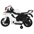 Motorka R1 Superbike elektrický pre deti Biely + Pomocné kolesá + Klaksón + Svetlá LED