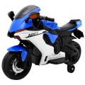 Motorka R1 Superbike elektrický pre deti Modrý + Pomocné kolesá + Klaksón + Svetlá LED