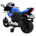 Motorka R1 Superbike elektrický pre deti Modrý + Pomocné kolesá + Klaksón + Svetlá LED