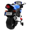 Motorka R1 Superbike elektrický pre deti Modrý + Pomocné kolesá + Klaksón + Svetlá LED