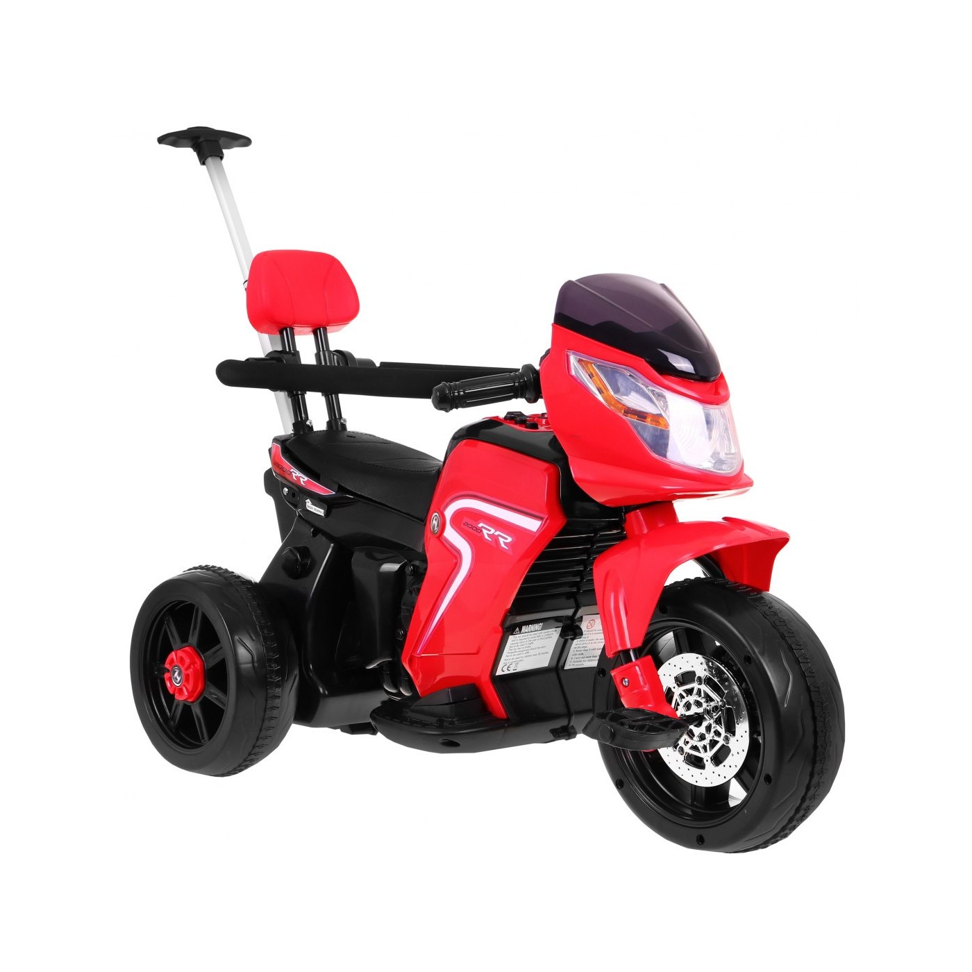 Motorka Bicykel Tlačná rukoväť Červená