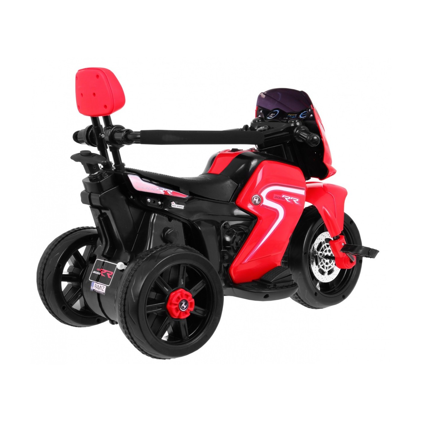 Motorka Bicykel Tlačná rukoväť Červená