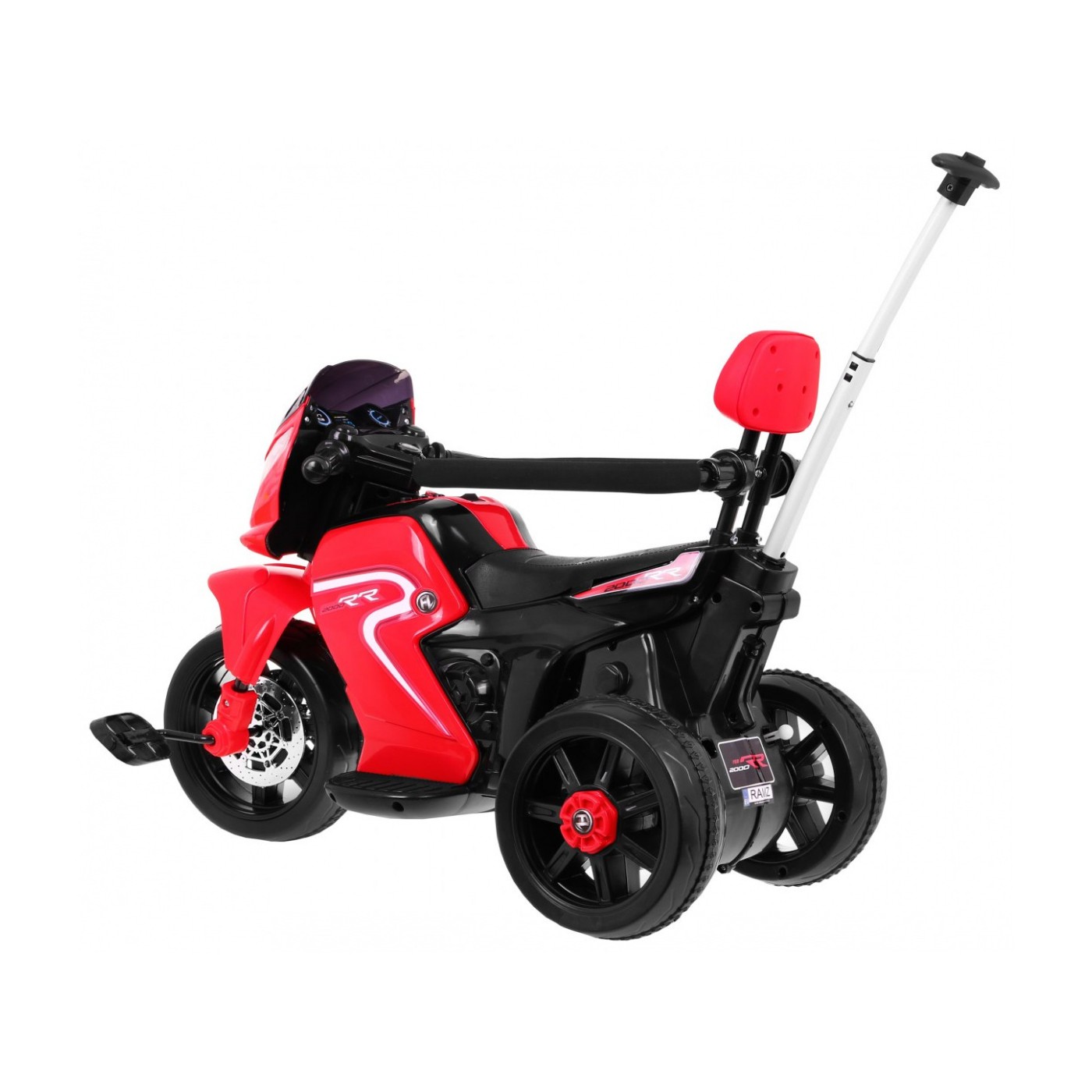 Motorka Bicykel Tlačná rukoväť Červená