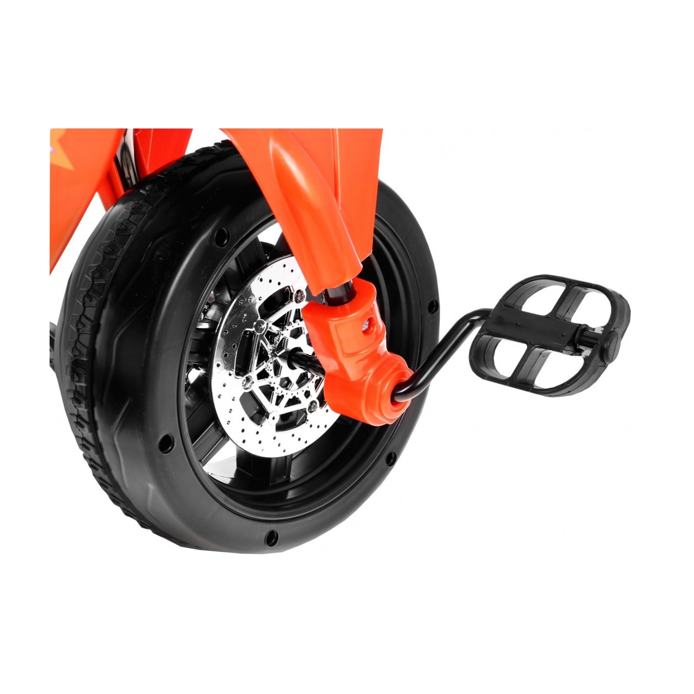 Motorka elektrická Bicykel Penová rukoväť na tlačenie 3v1 pre deti Oranžová + Audio LED