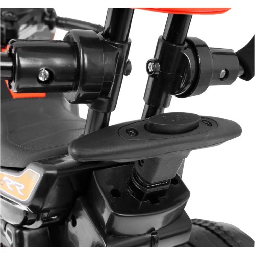 Motorka elektrická Bicykel Penová rukoväť na tlačenie 3v1 pre deti Oranžová + Audio LED