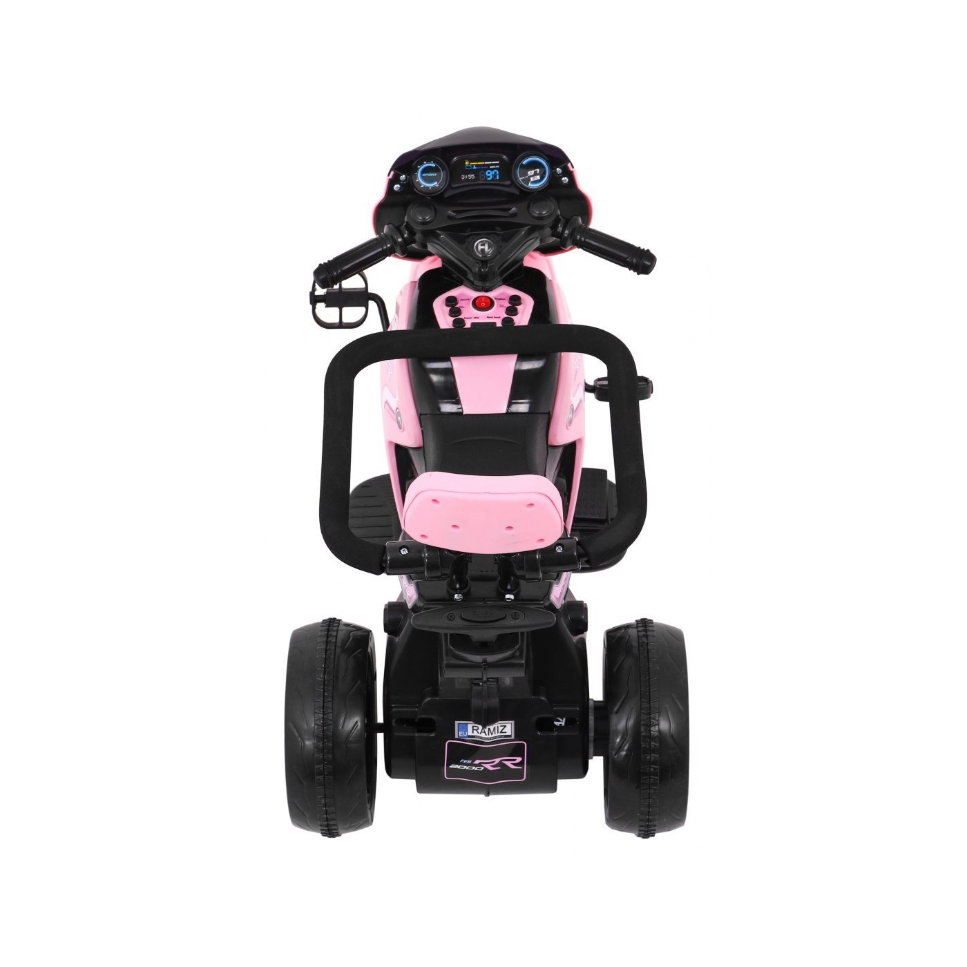 Motorka Bicykel Tlačná rukoväť Ružová